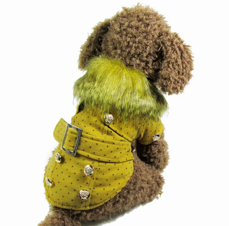 Luxury Winter Dog Coat - Fur Collar Warm Cotton Jacket for Pets