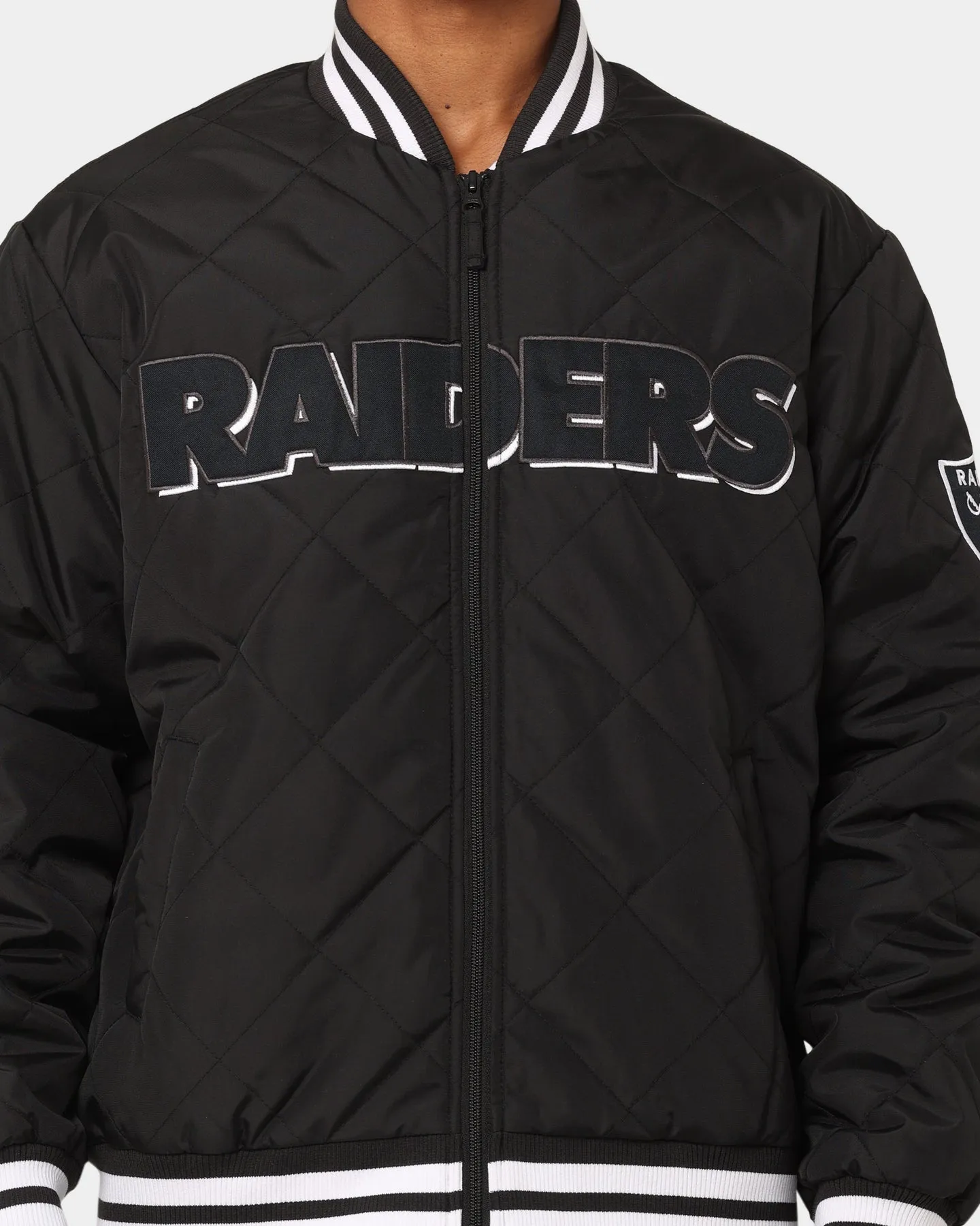 Majestic Athletic Las Vegas Raiders Tonals Quilted Varsity Jacket Black