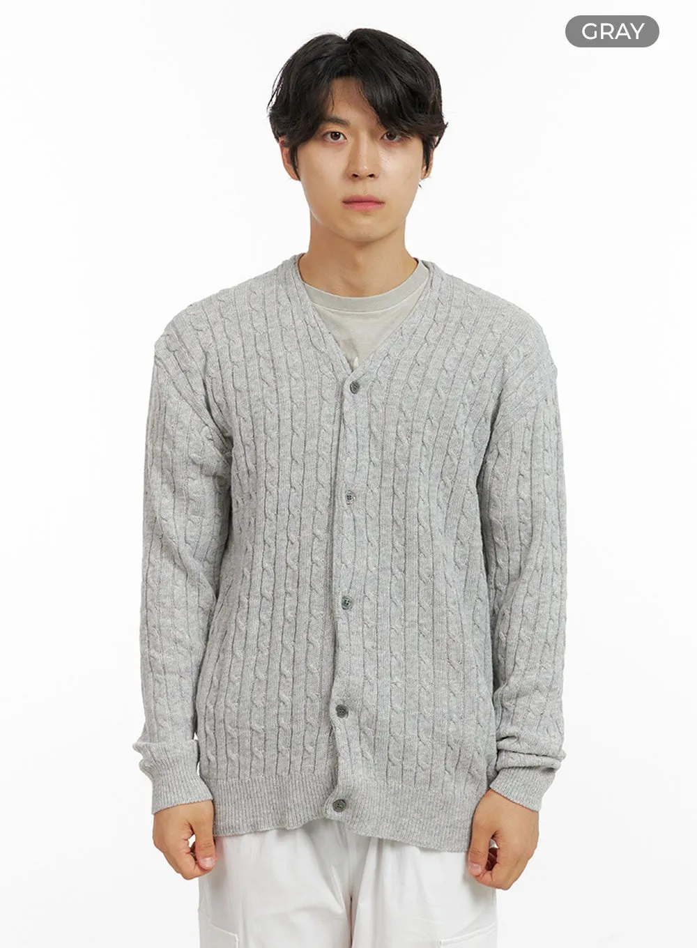 Men's Cable Knit Cardigan IG409