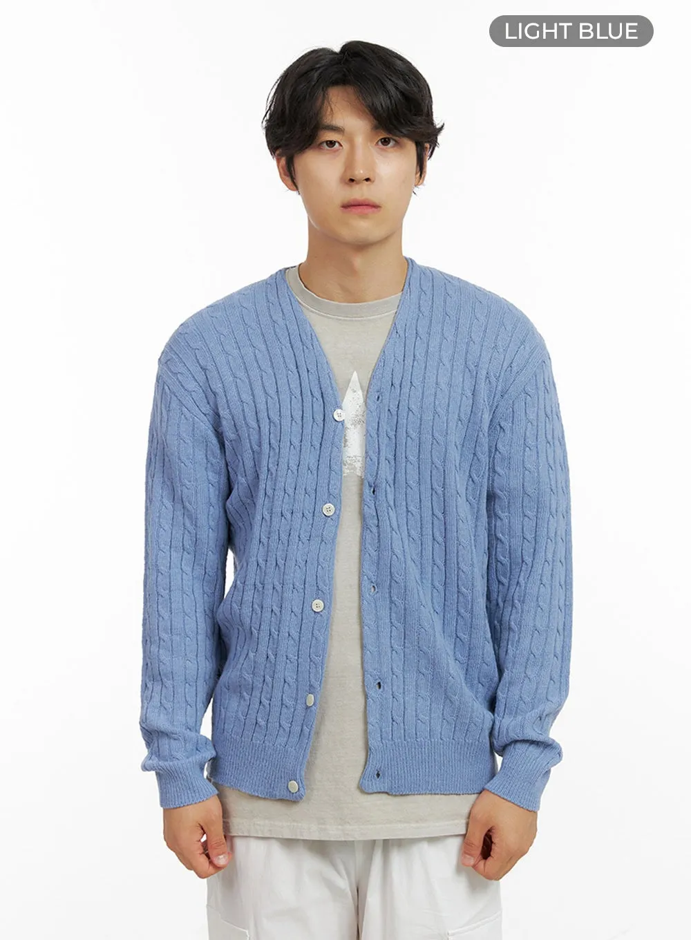 Men's Cable Knit Cardigan IG409