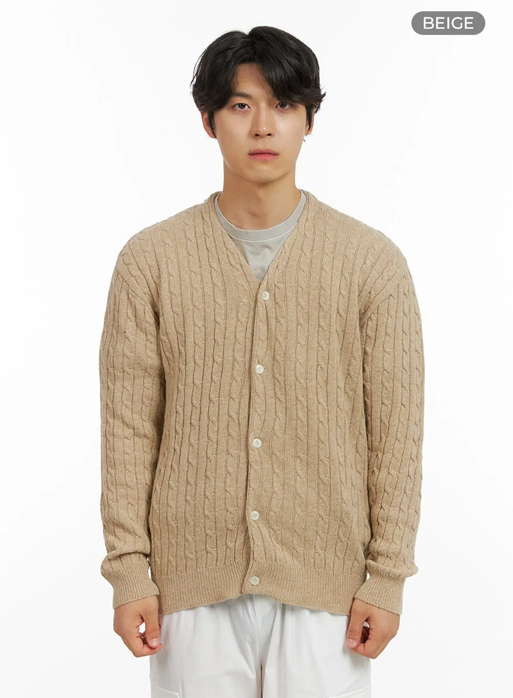 Men's Cable Knit Cardigan IG409