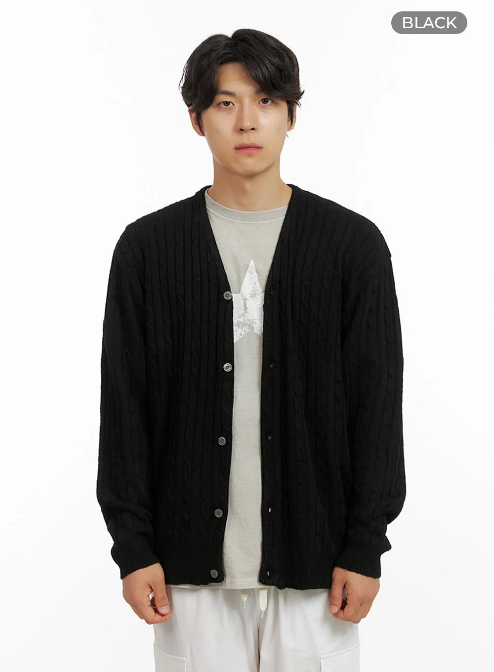 Men's Cable Knit Cardigan IG409