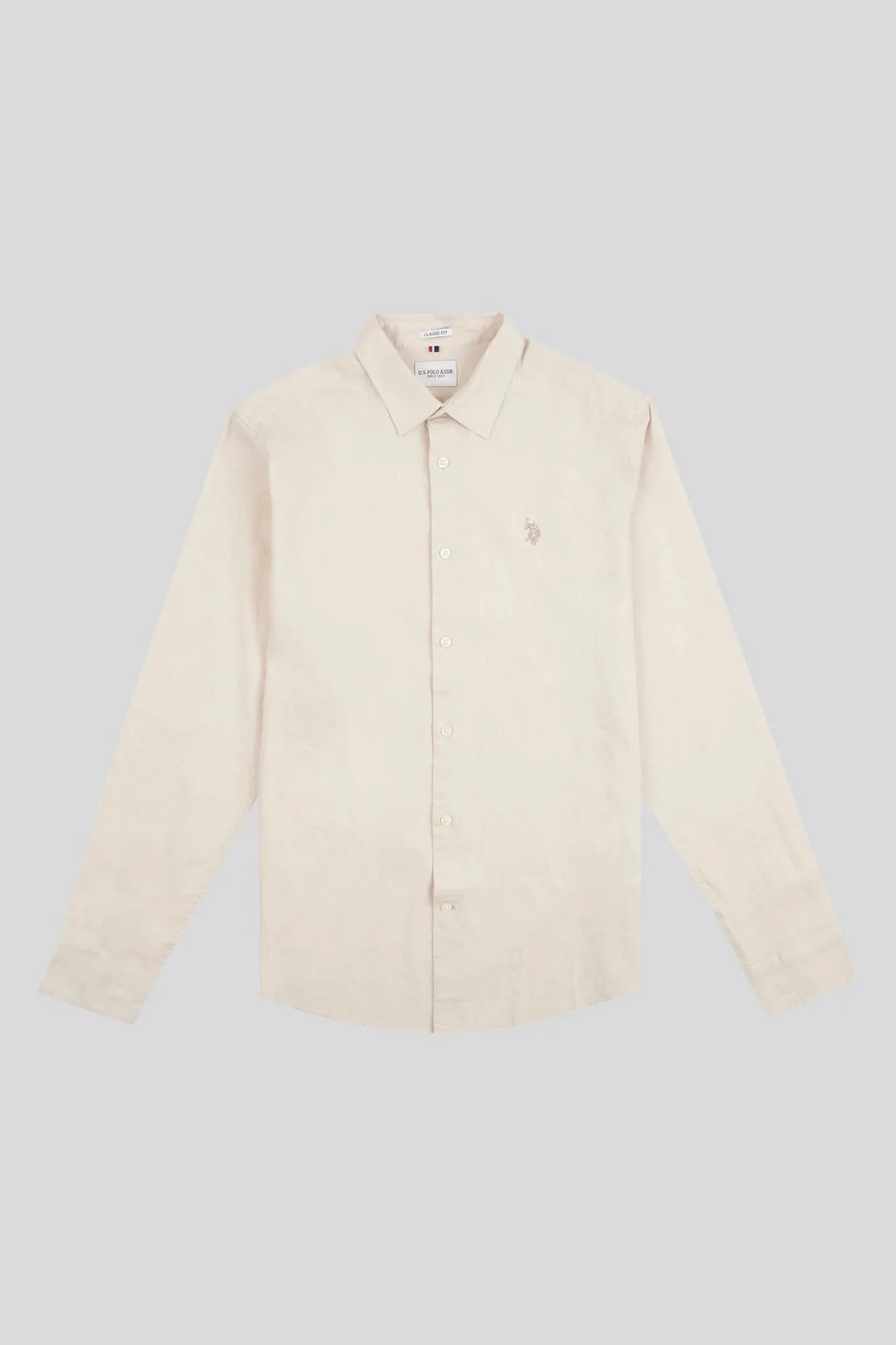 Mens Linen Blend Shirt in Moon Beam