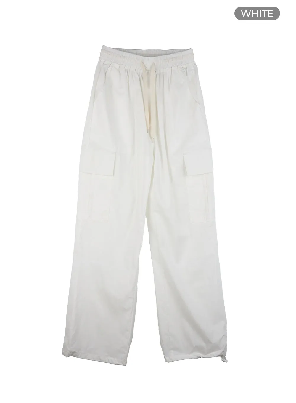 Men's Loose Fit Cargo Pants (White) IG409