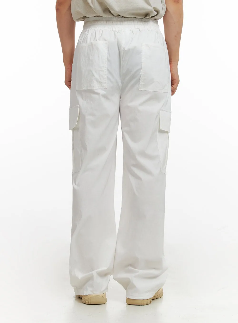 Men's Loose Fit Cargo Pants (White) IG409