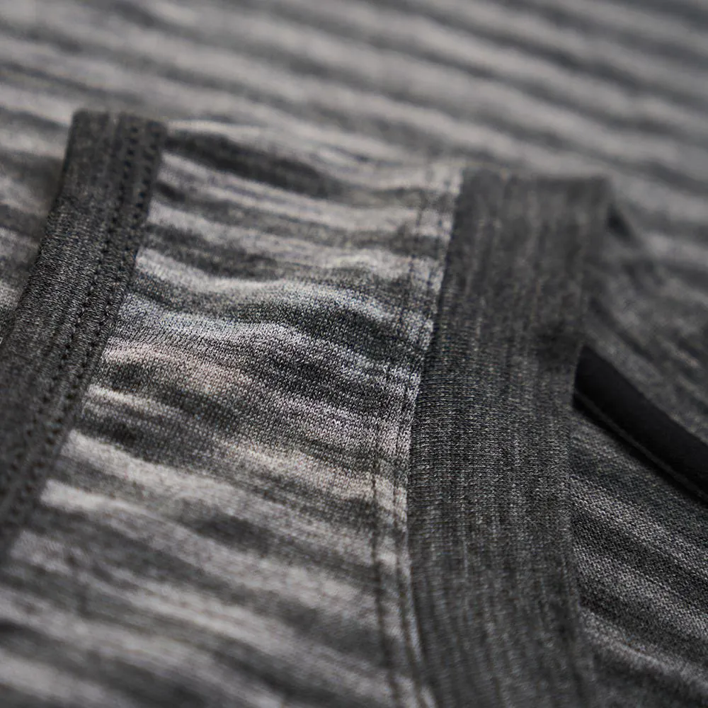 Mens Merino 150 Vest (Mini Stripe Smoke/Charcoal)