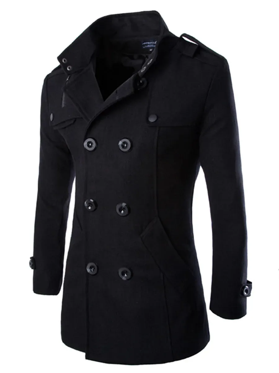 Mens Overcoat Trench Jacket