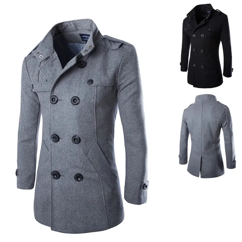 Mens Overcoat Trench Jacket