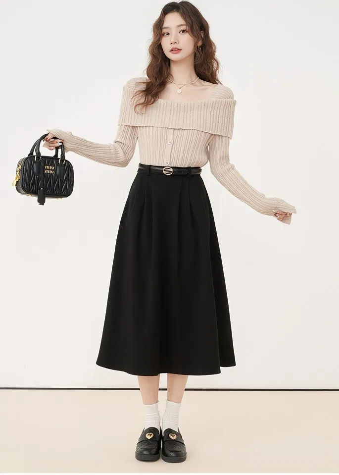 MIDI FLARE SKIRT