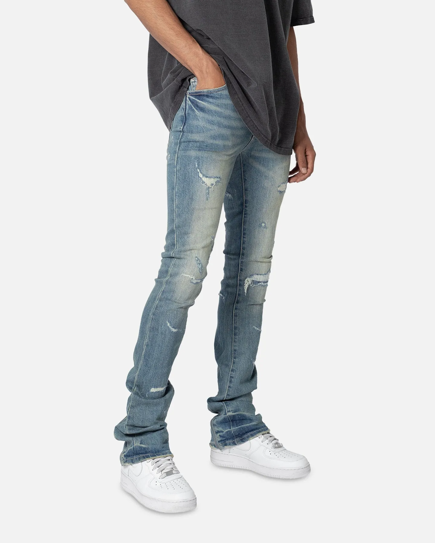 MNML X503 Convertible Skinny Denim Jeans Blue