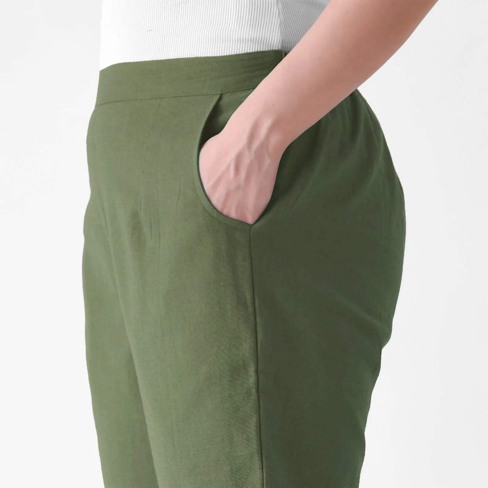 Moss Green Cotton AMPM Pants