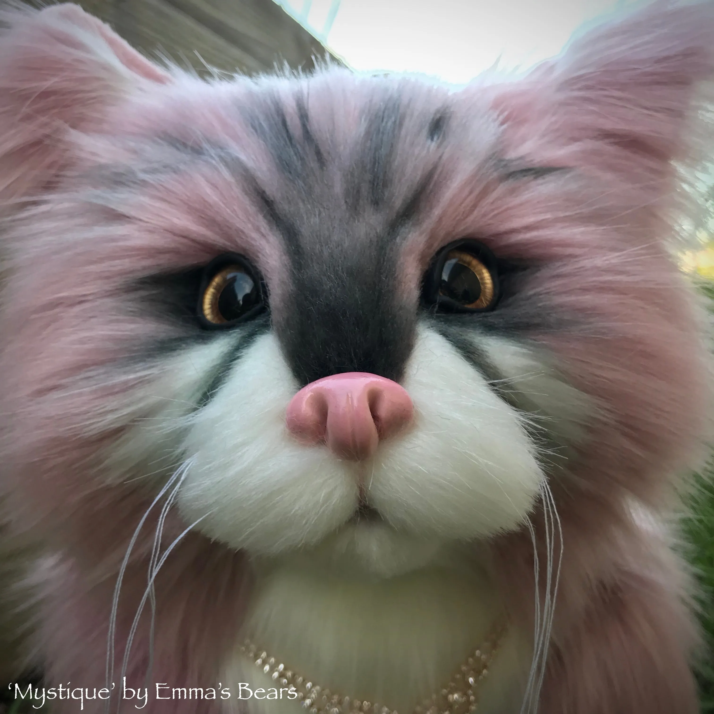 'Mystique' - life-size 15" faux fur artist cat by Emma's Bears