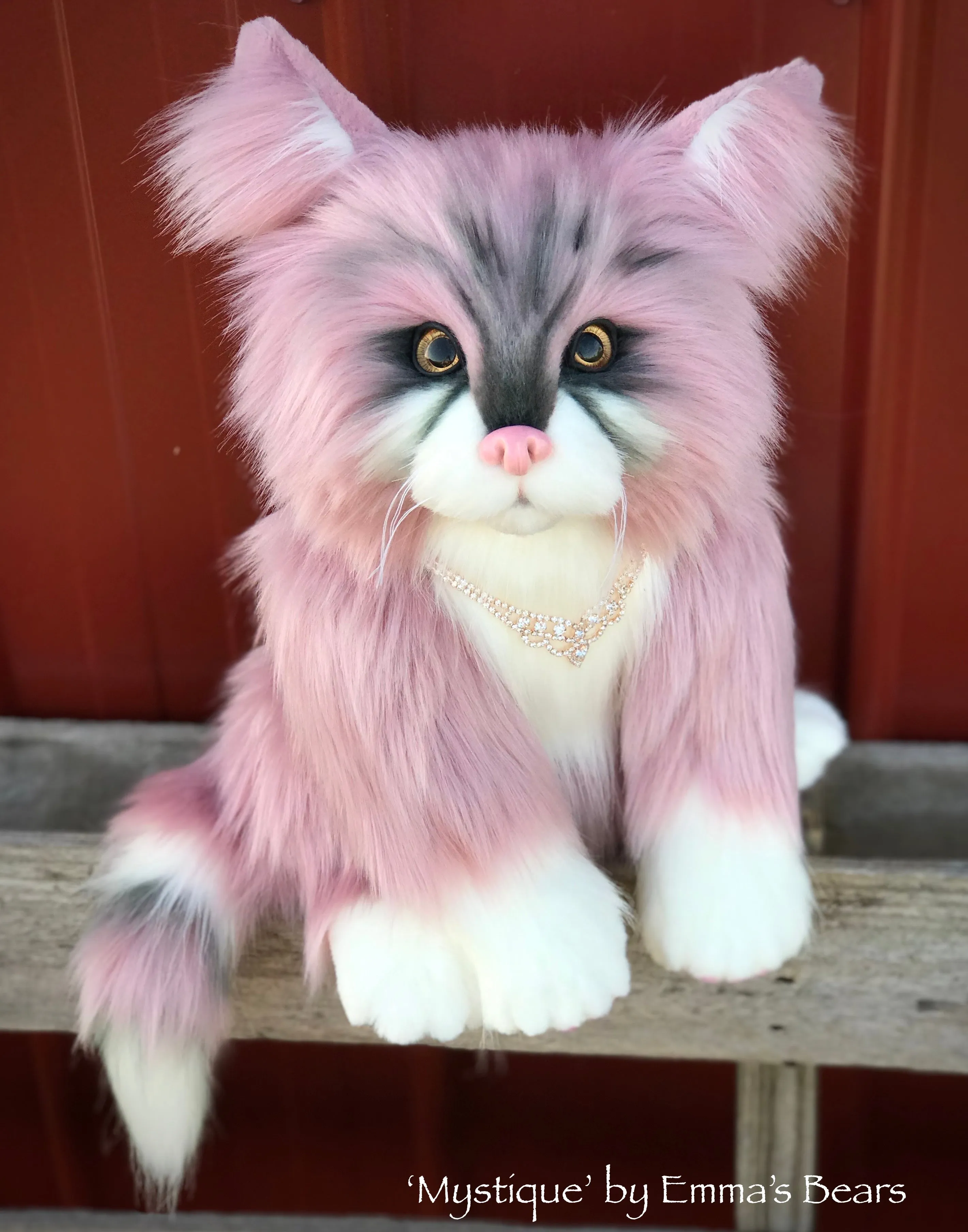 'Mystique' - life-size 15" faux fur artist cat by Emma's Bears