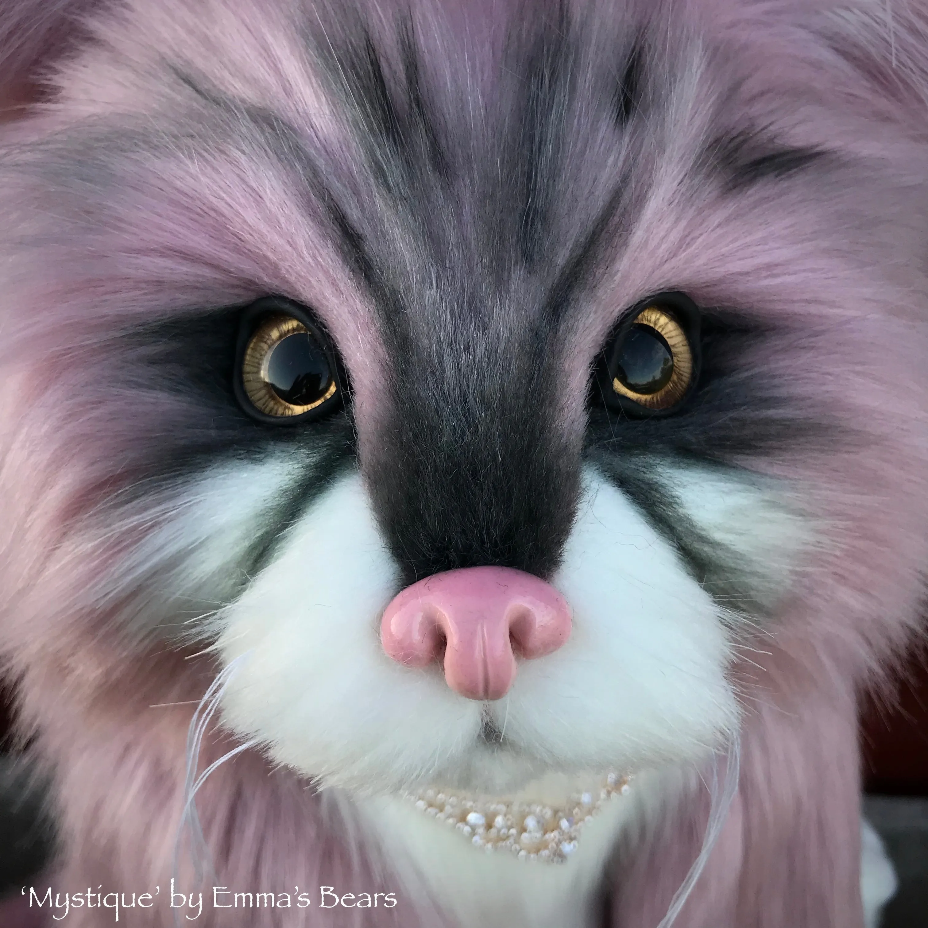 'Mystique' - life-size 15" faux fur artist cat by Emma's Bears