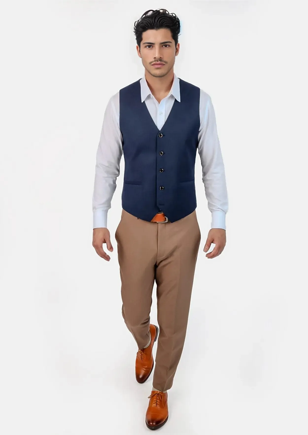 Navy Crosshatch Vest