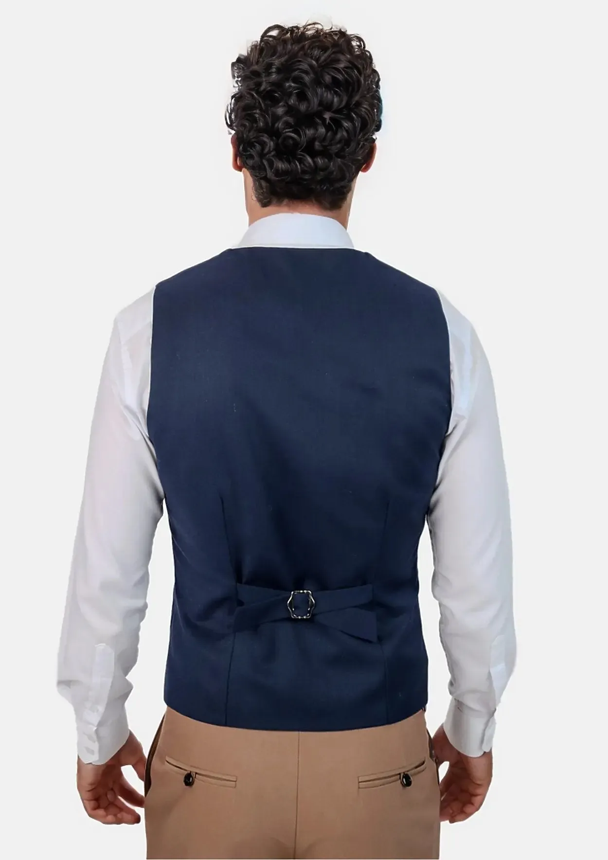 Navy Crosshatch Vest