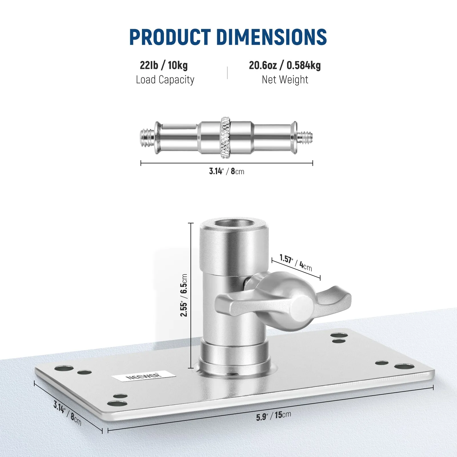 NEEWER ST-WM1 3.34 Inch Wall Ceiling Mount