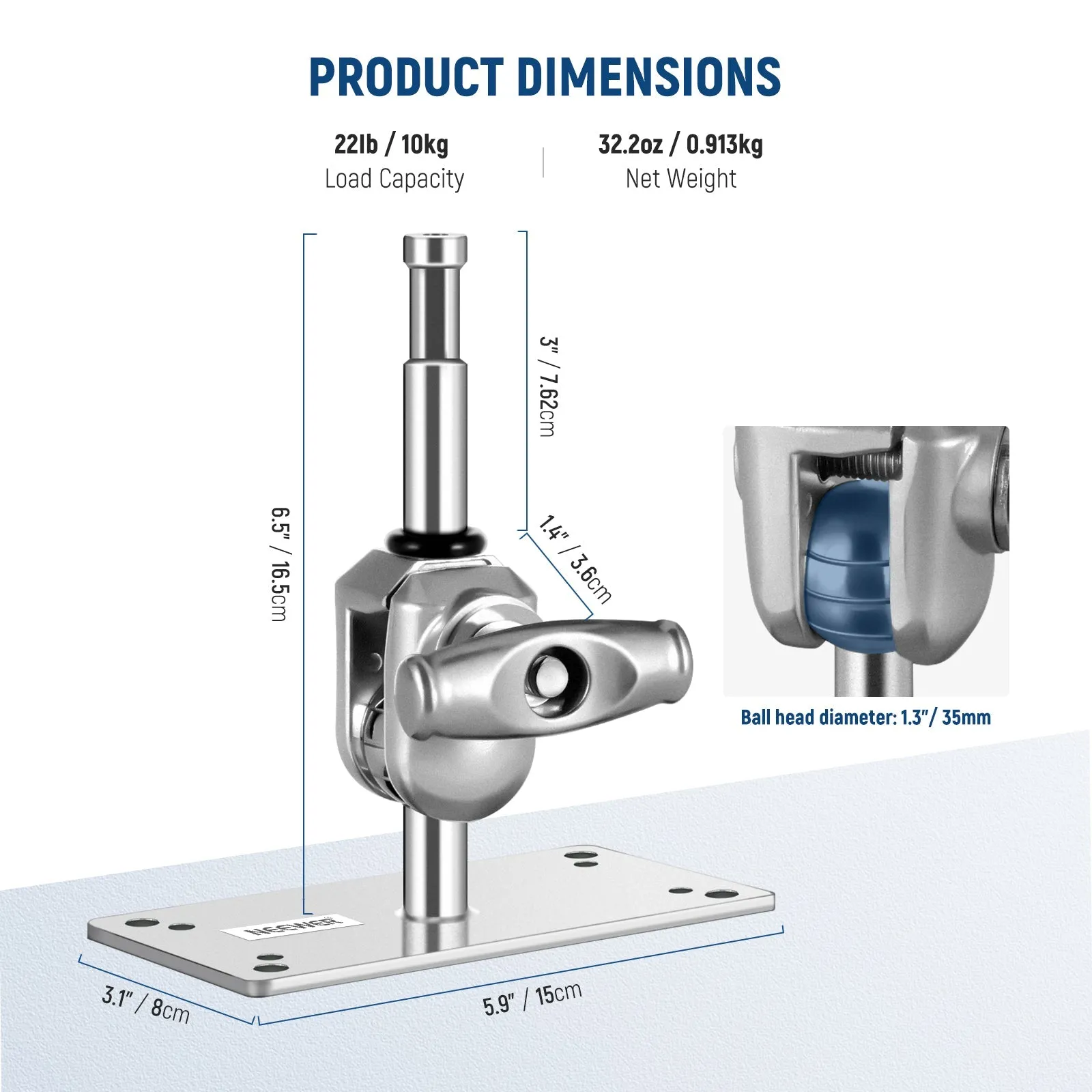 NEEWER ST-WM2 6.5 Inch Wall Ceiling Mount