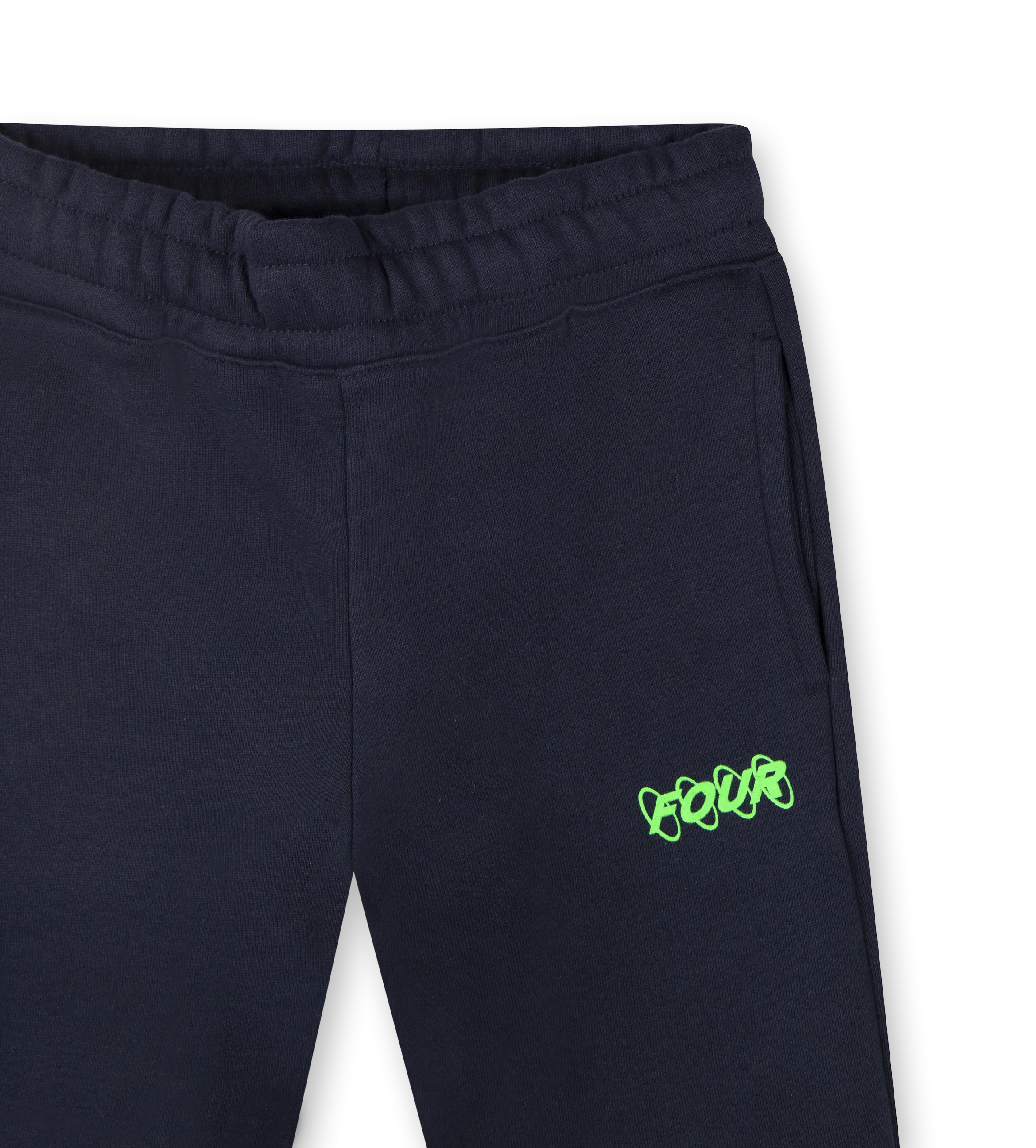 Neon Green Circles Logo Sweatpants Marine Blue