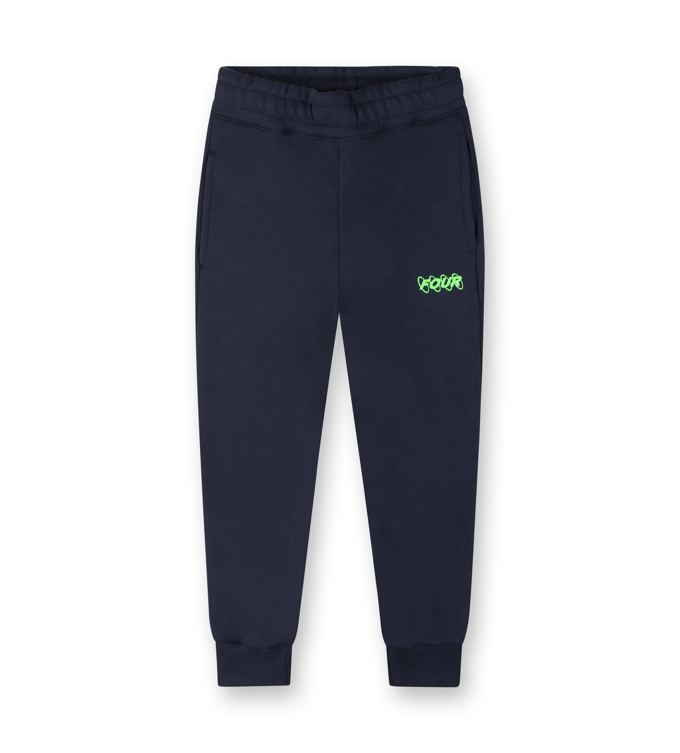 Neon Green Circles Logo Sweatpants Marine Blue