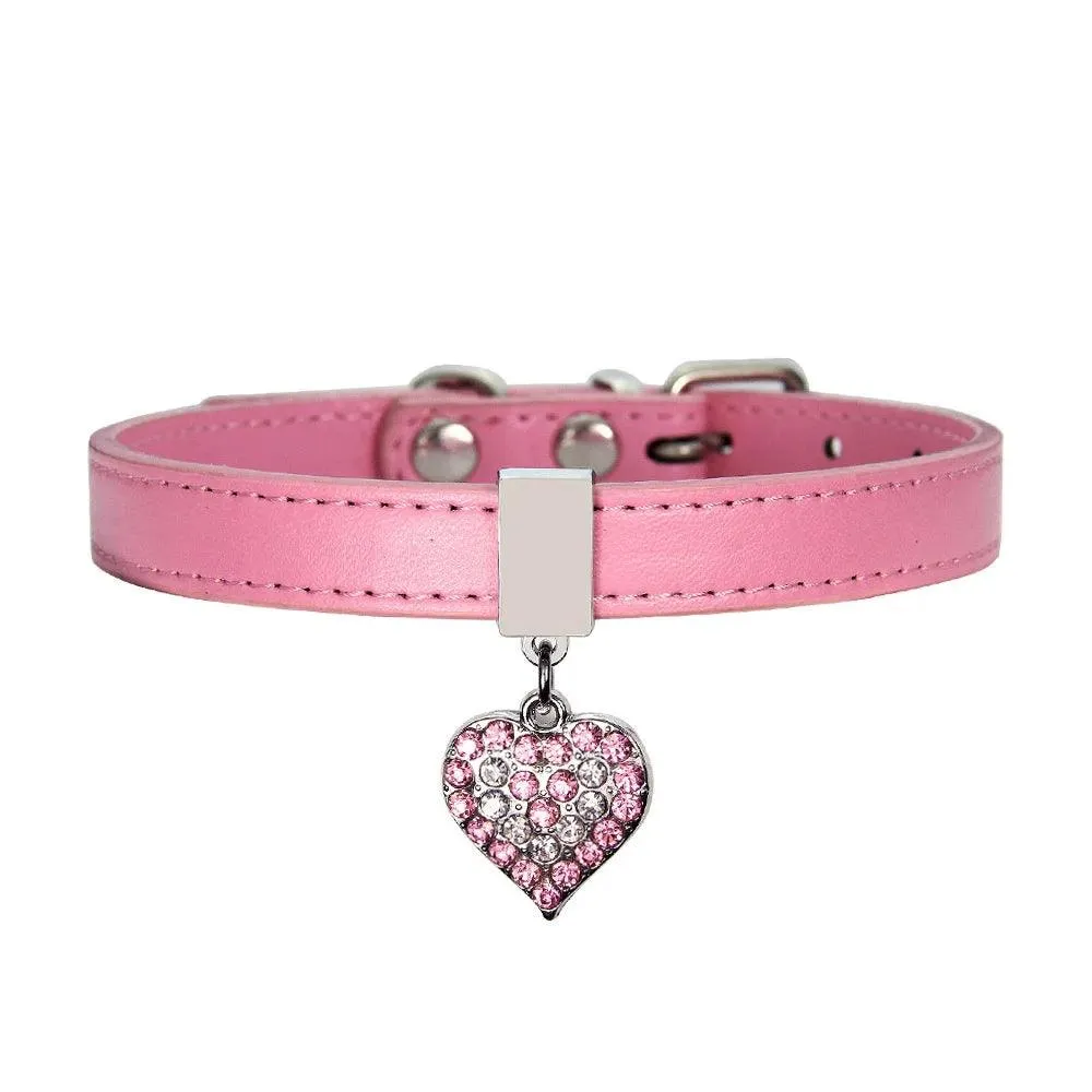 New Cute Pet Peach Heart Pet Collar