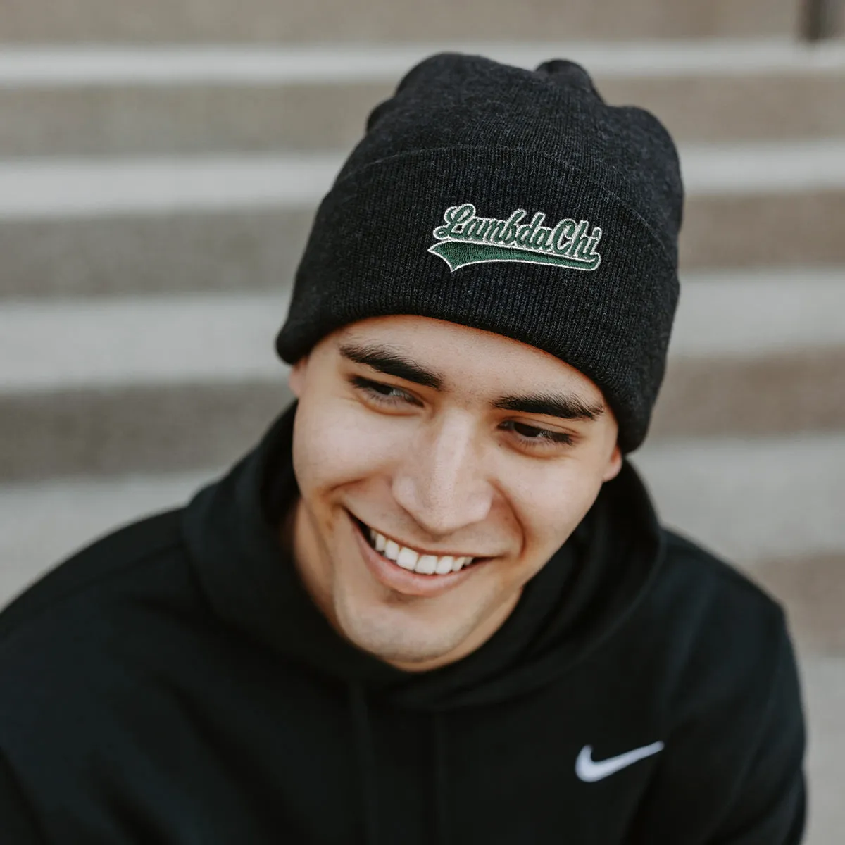 New! Lambda Chi Signature Charcoal Beanie