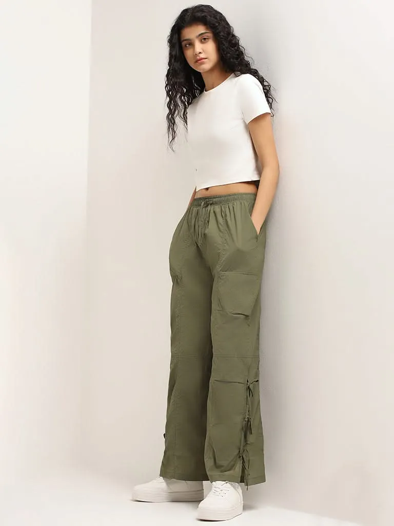 Nuon Green Cargo Drawstring Pants