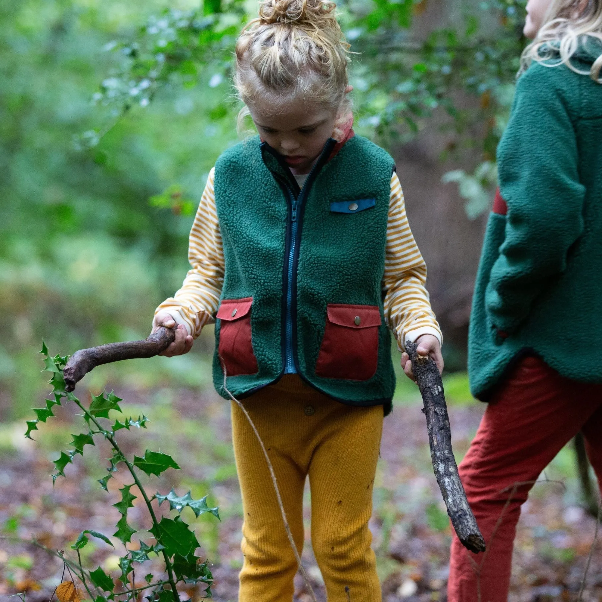 Olive Cosy Zip Up Recycled Fleece Gilet