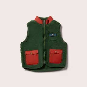 Olive Cosy Zip Up Recycled Fleece Gilet