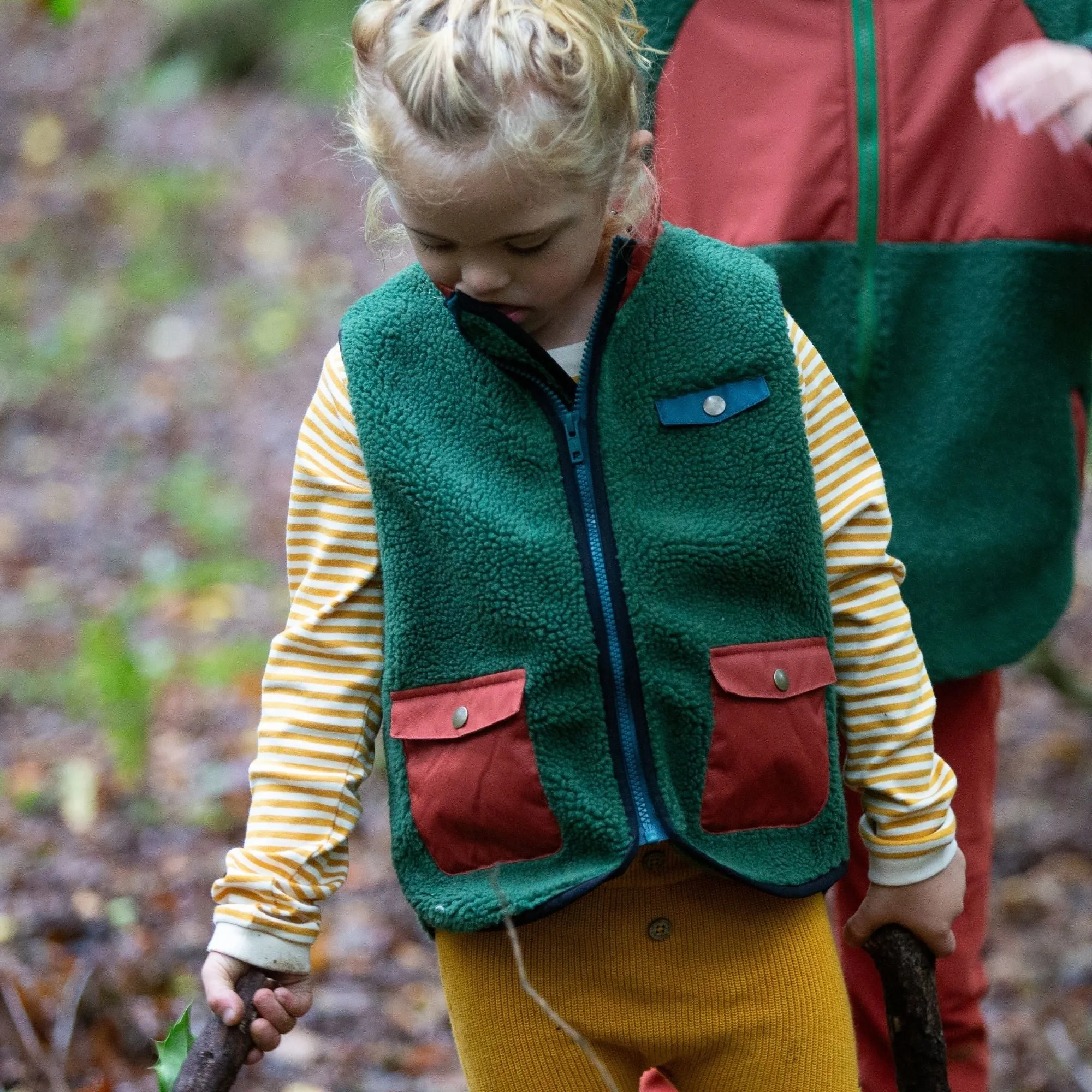 Olive Cosy Zip Up Recycled Fleece Gilet