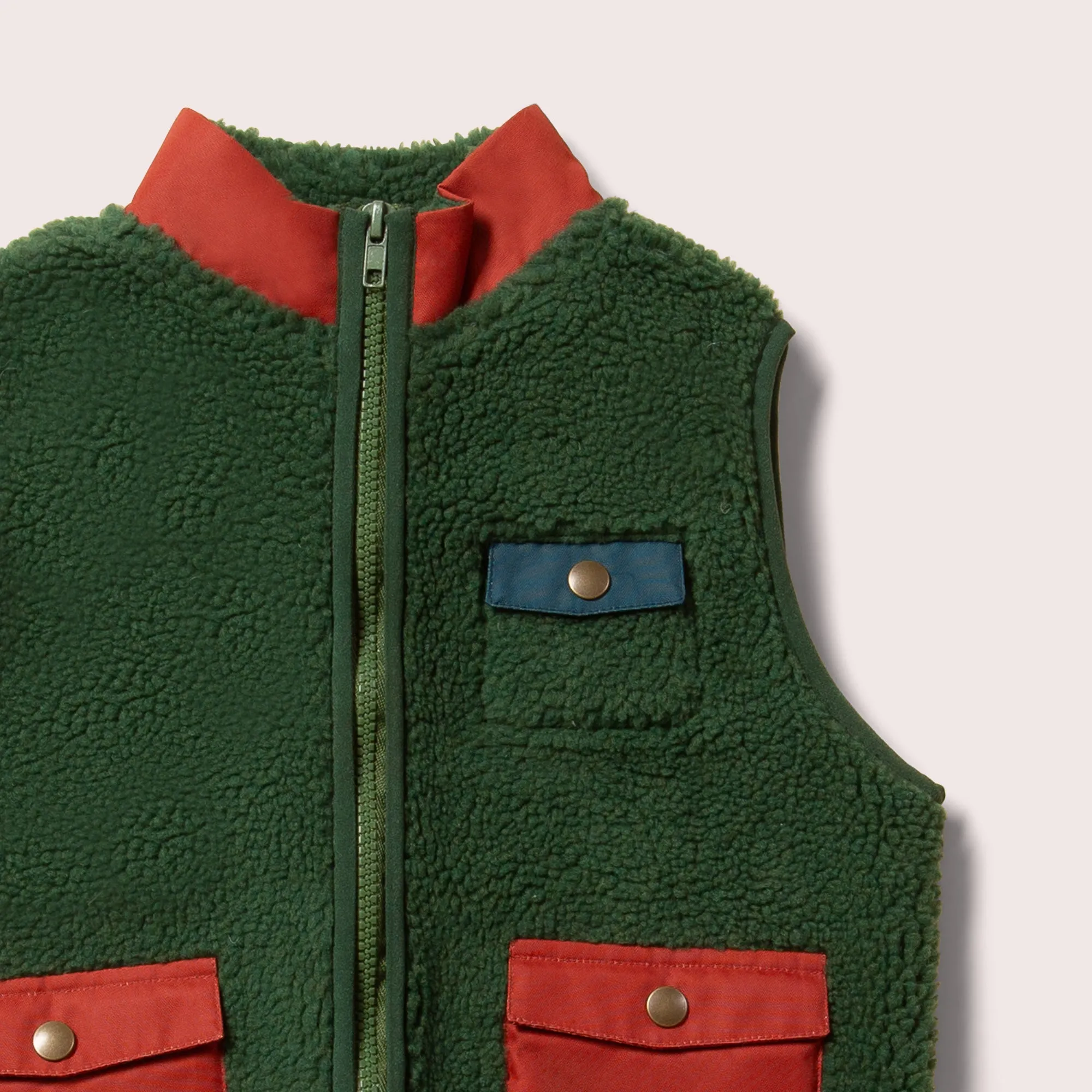 Olive Cosy Zip Up Recycled Fleece Gilet