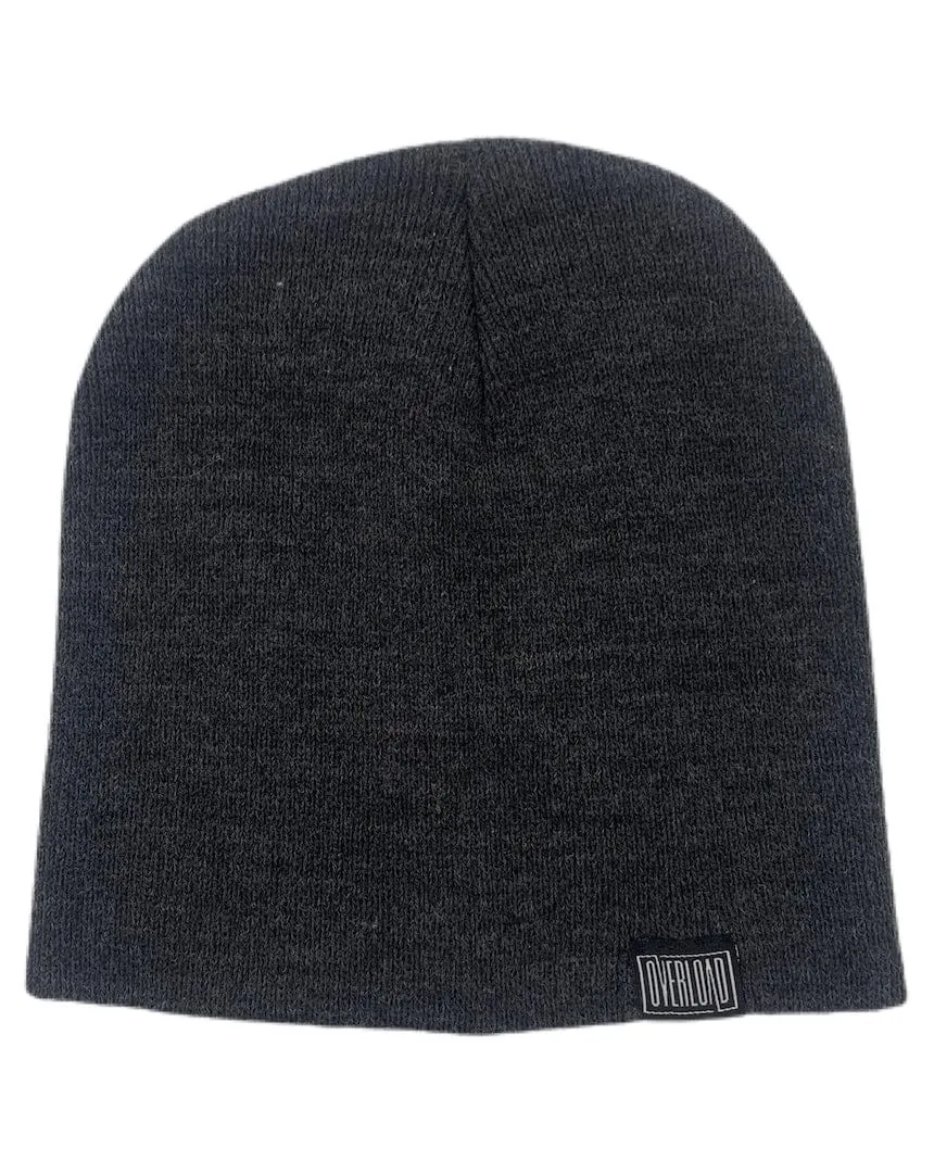 Overload Clip Tag Classic Knit Beanie - Charcoal Grey