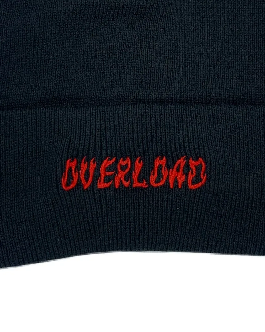 Overload World On Fire Beanie Fold Over - Black