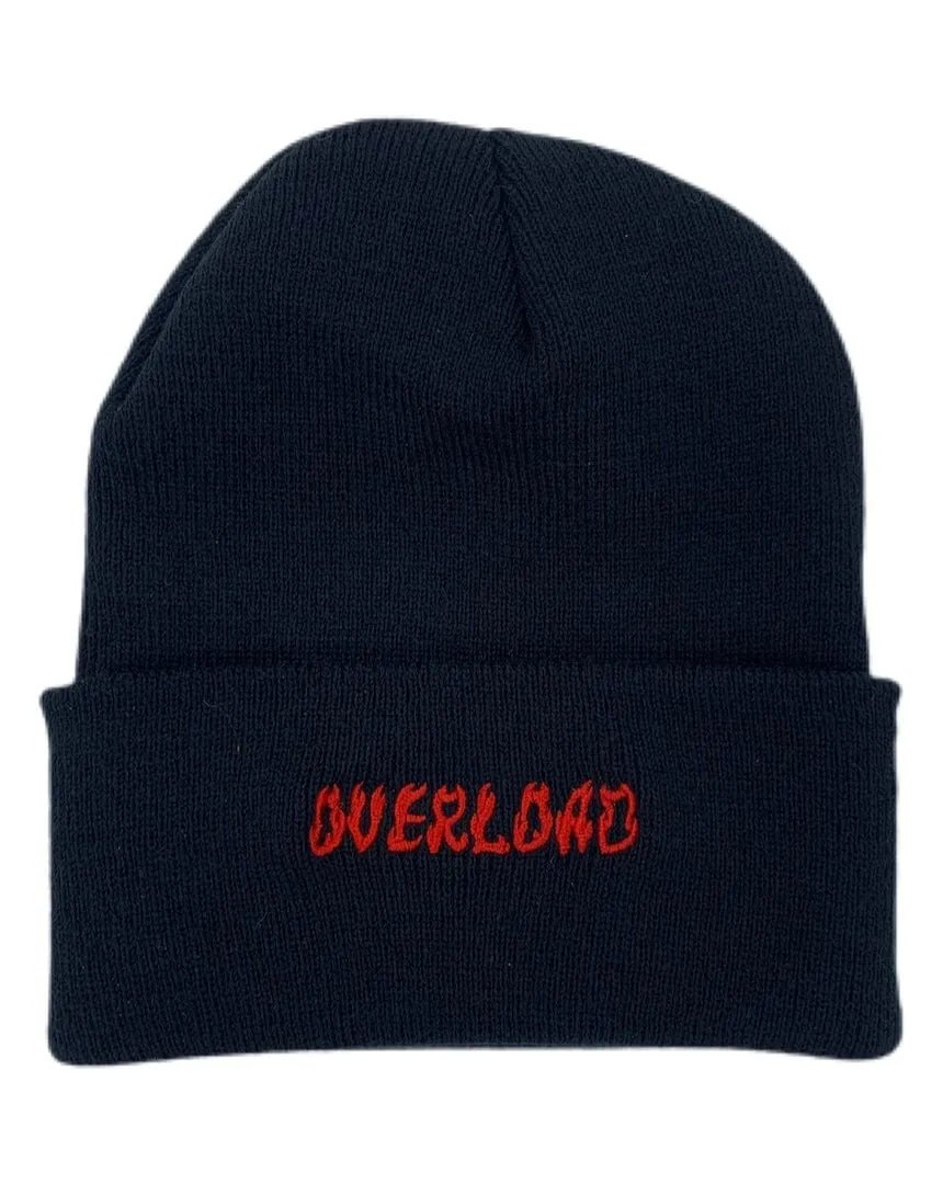 Overload World On Fire Beanie Fold Over - Black