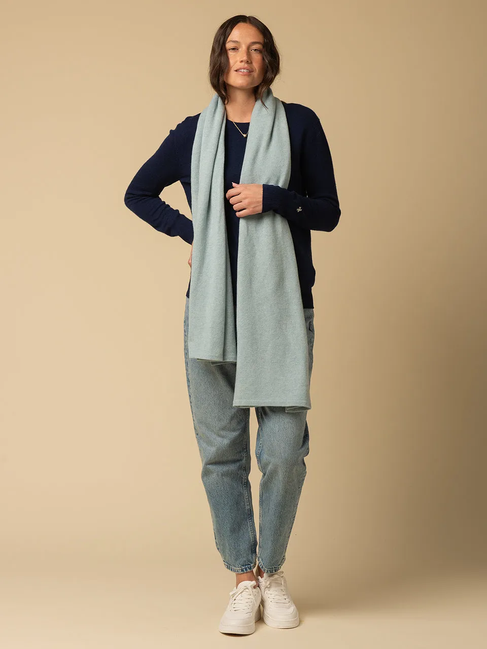 Oversized Scarf_Eggshell Blue