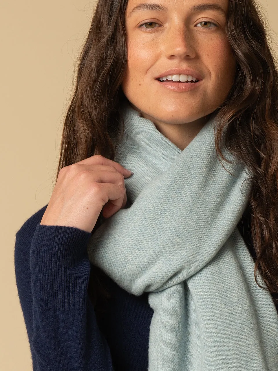 Oversized Scarf_Eggshell Blue