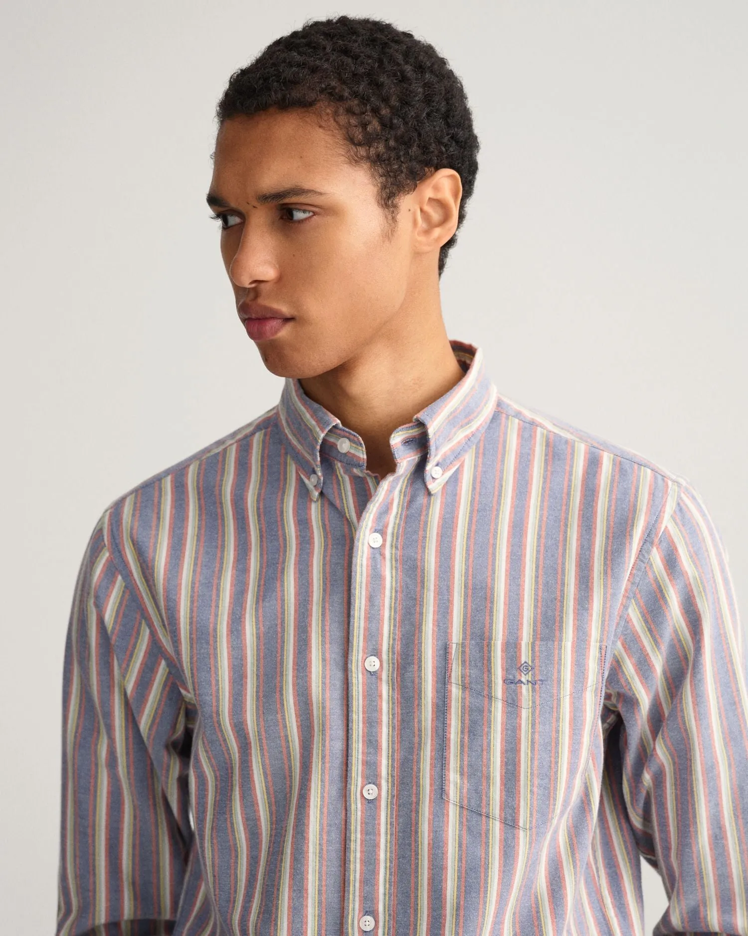 Oxford Shirt - Multi Stripe - College Blue