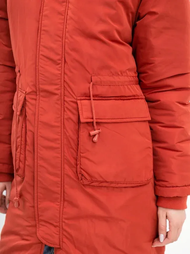 Padded Parkas Red- Burgundy