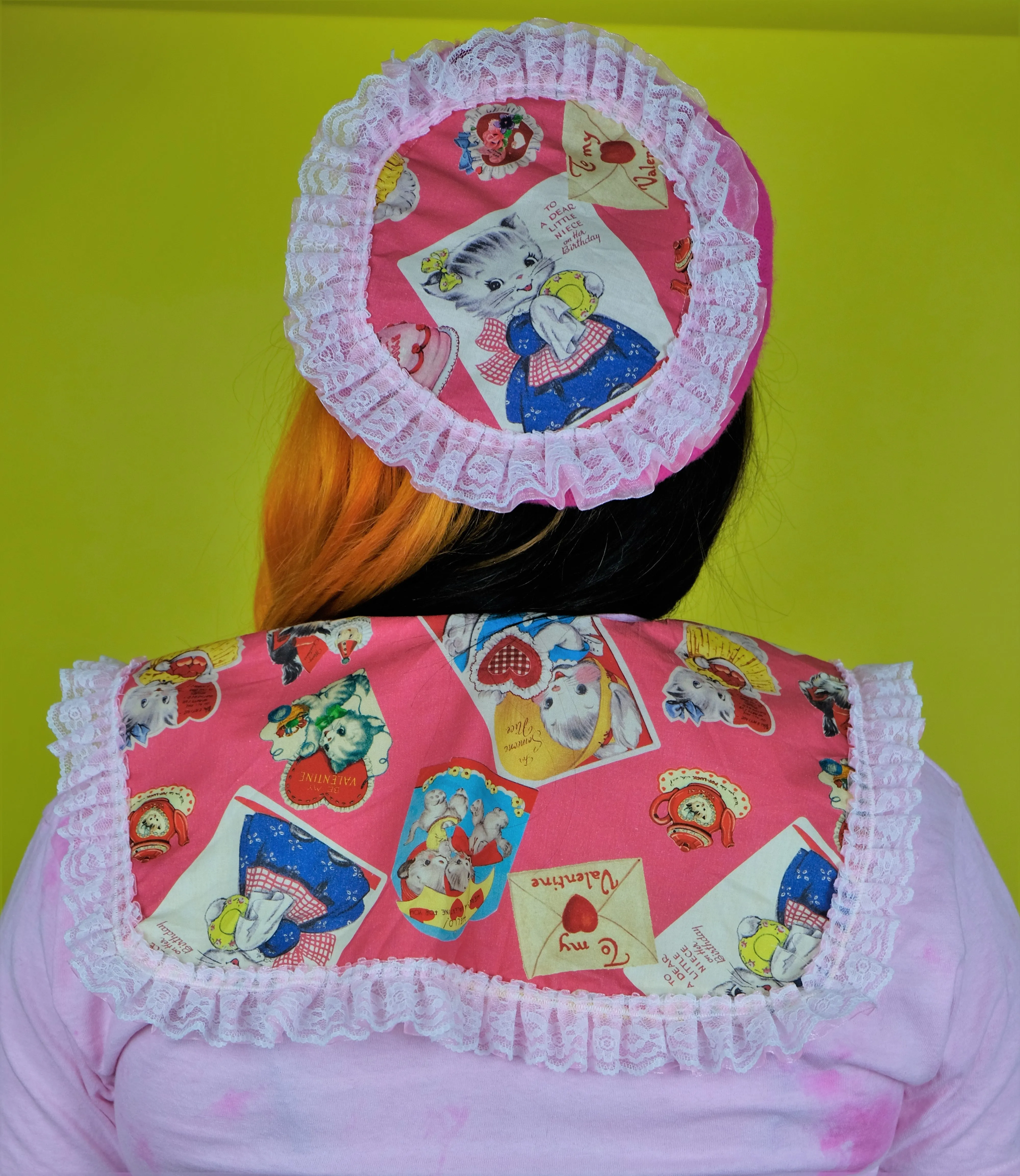 Pink Kitsch Kittens Sailor Collar