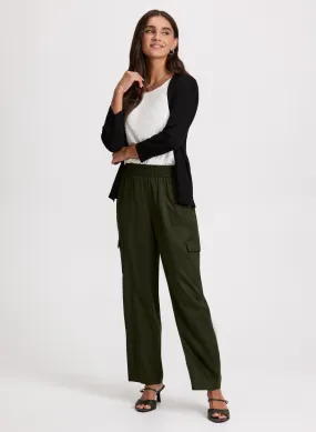 Pointelle Stitch Cardigan & Cargo Pants