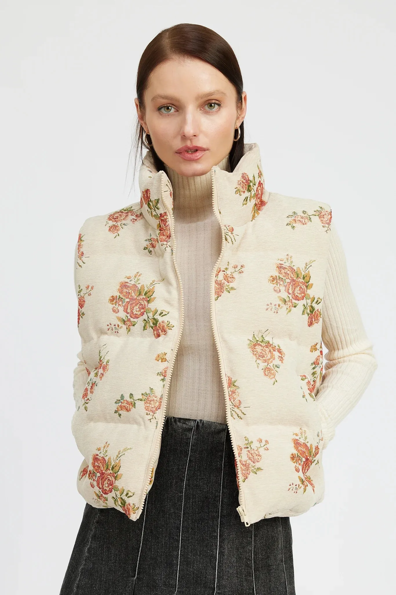 Prim Jacquard Puffer Vest