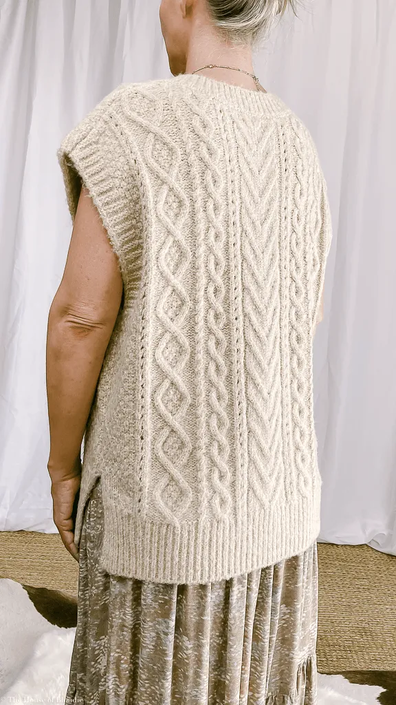 Quinn Cable-Knit Oversized Sweater Vest