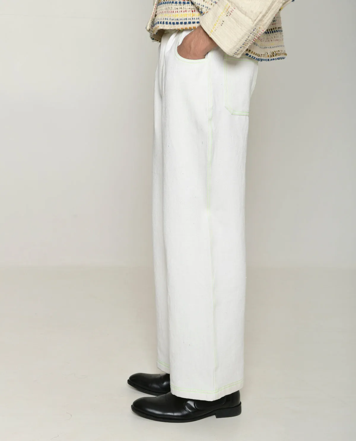 RECYCLED HATSU WHITE CARGO PANTS