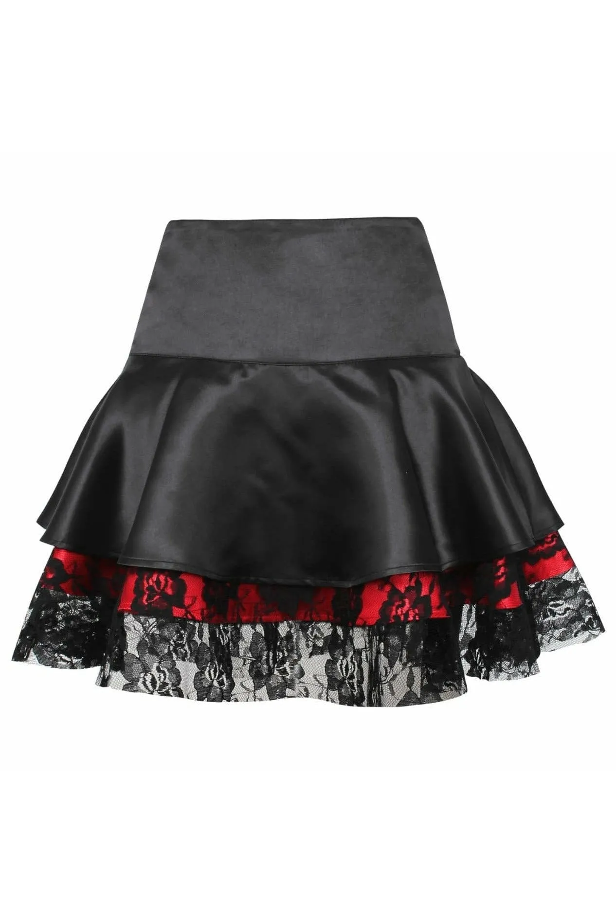 Red w/Black Lace Gothic Skirt