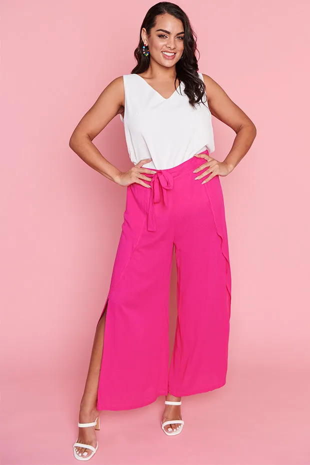 Reese Strawberry Pink Wrap Pant