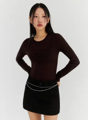 Round Neck Long Sleeve Slim Top CN315