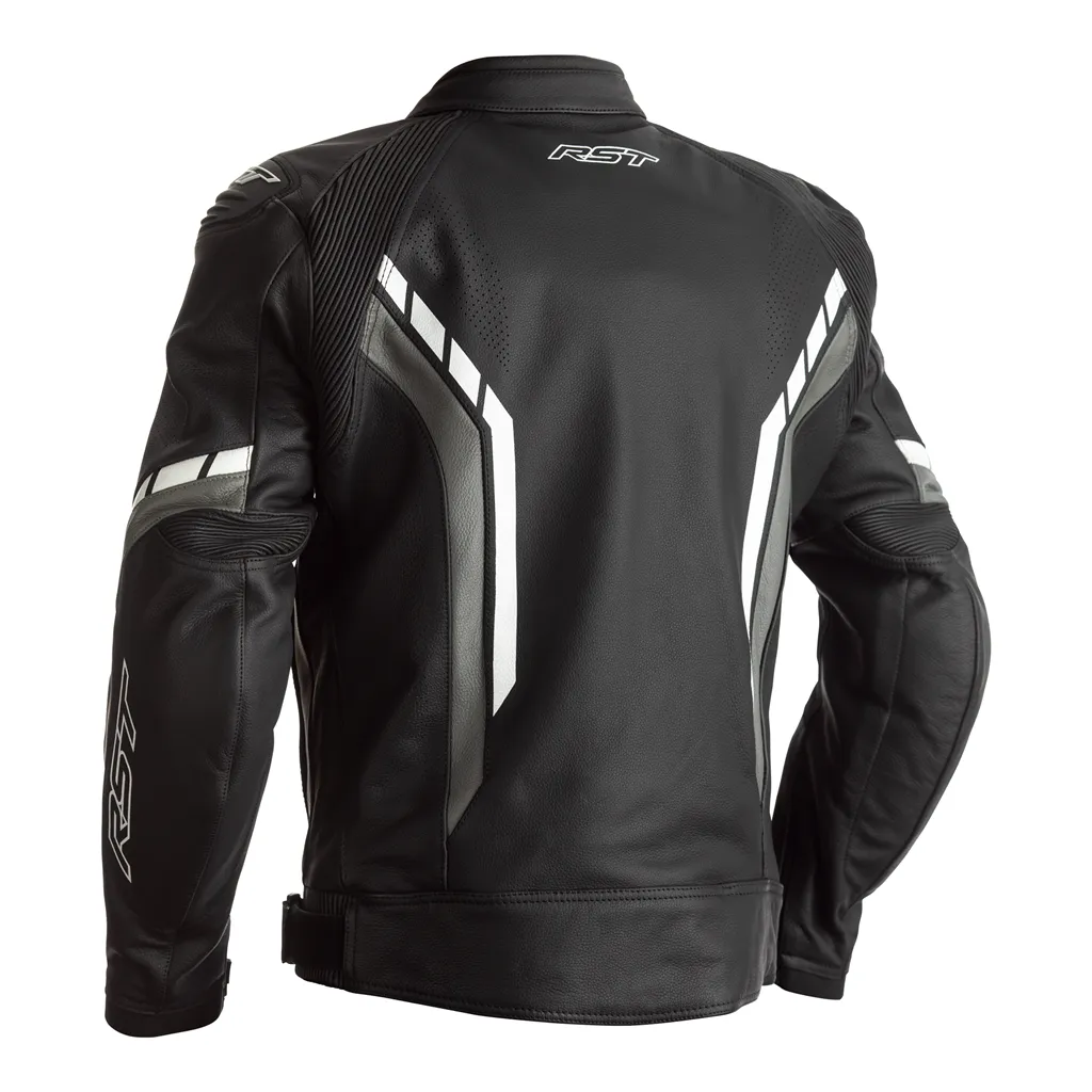 RST Axis CE Leather Jacket - Black / Grey / White