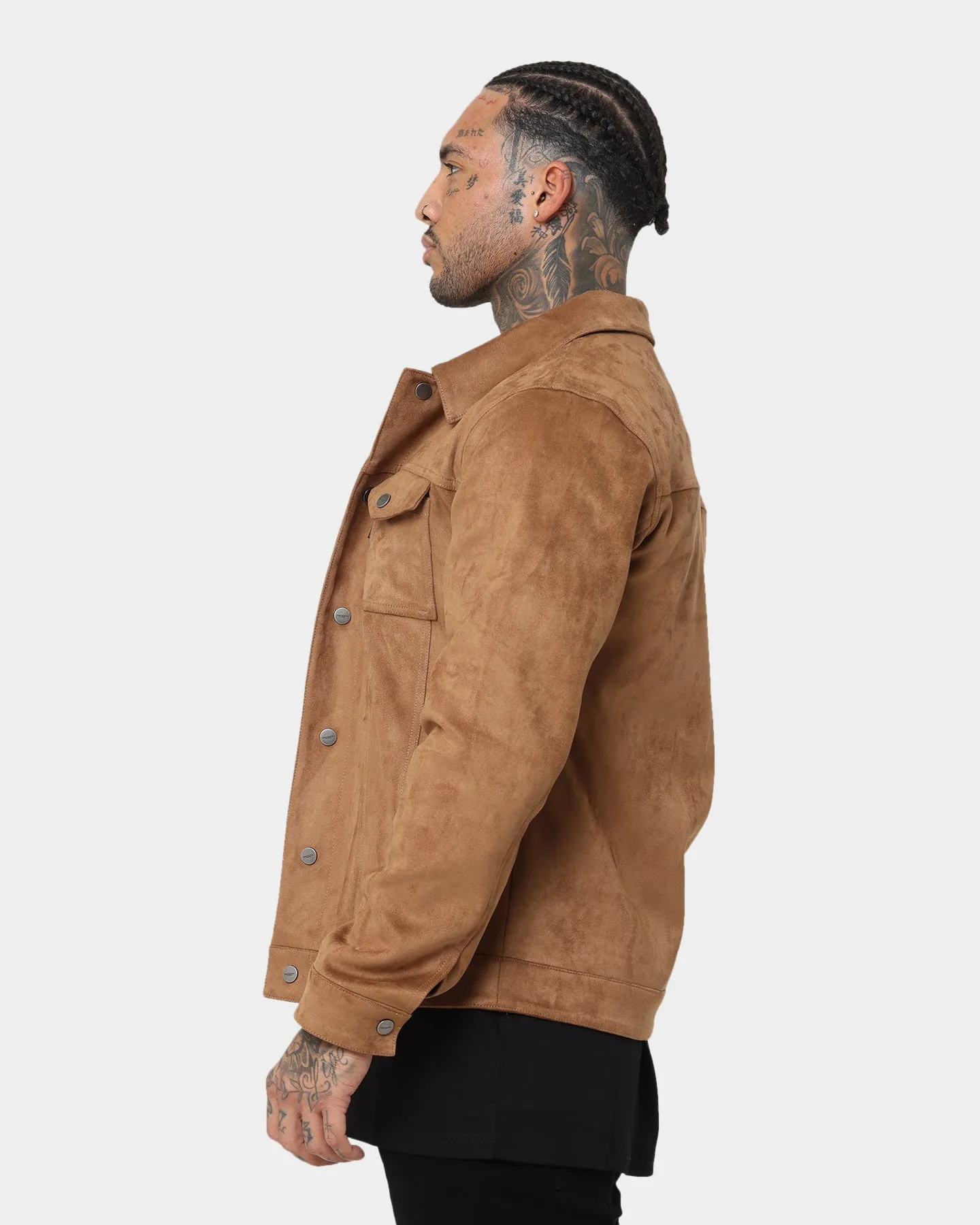 Saint Morta Faux Suede Trucker Jacket Tan