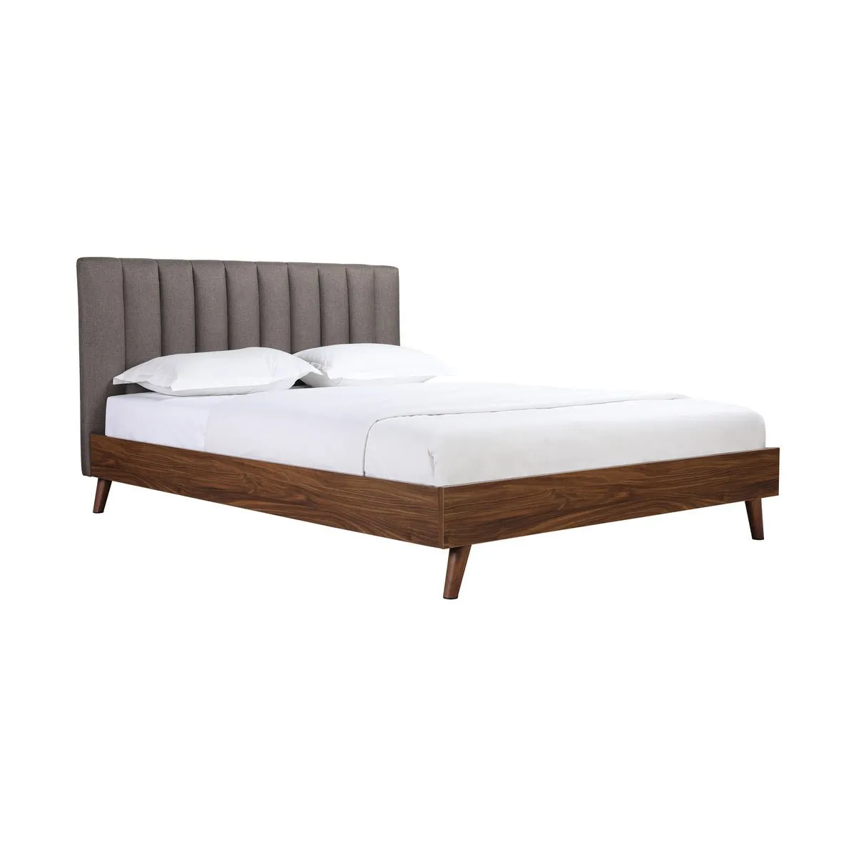 Sasha Queen Platform Bed with Upholstered Headboard