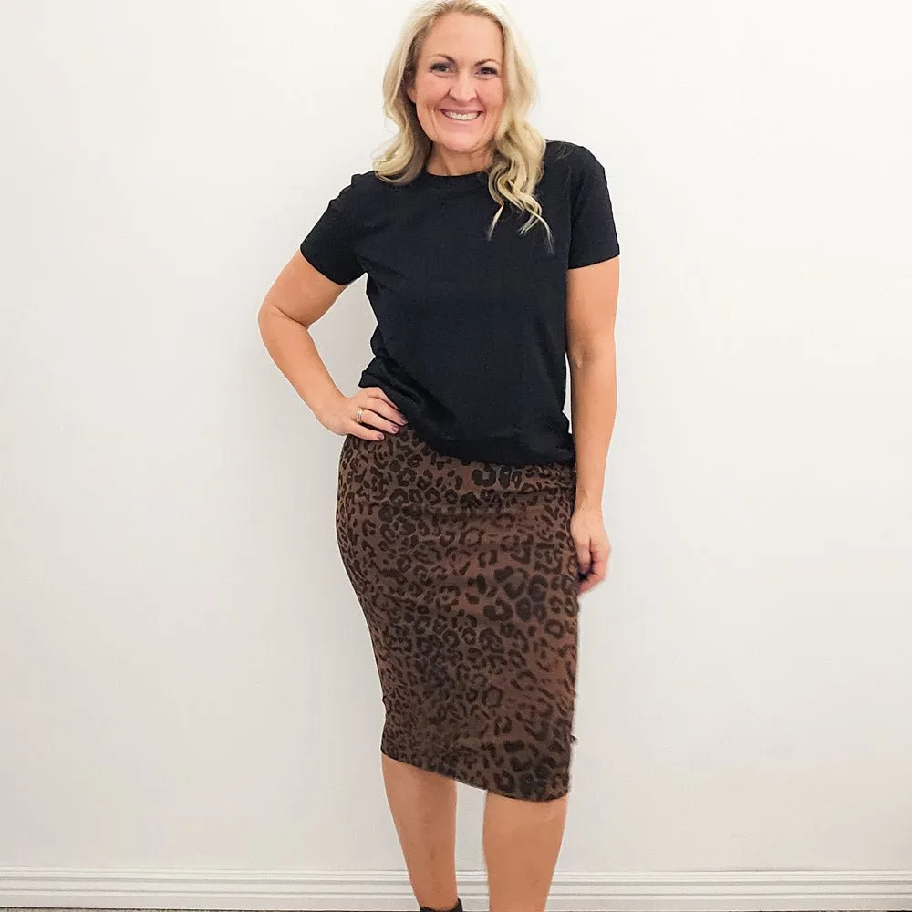 Savanah Leopard Pencil Skirt